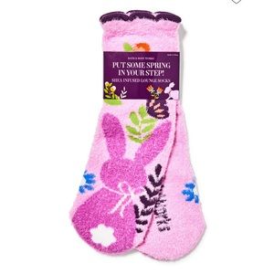 Bath and Body Works |Shea-Infused Lounge Socks | “Easter Bunny” w/butterfly NWT!